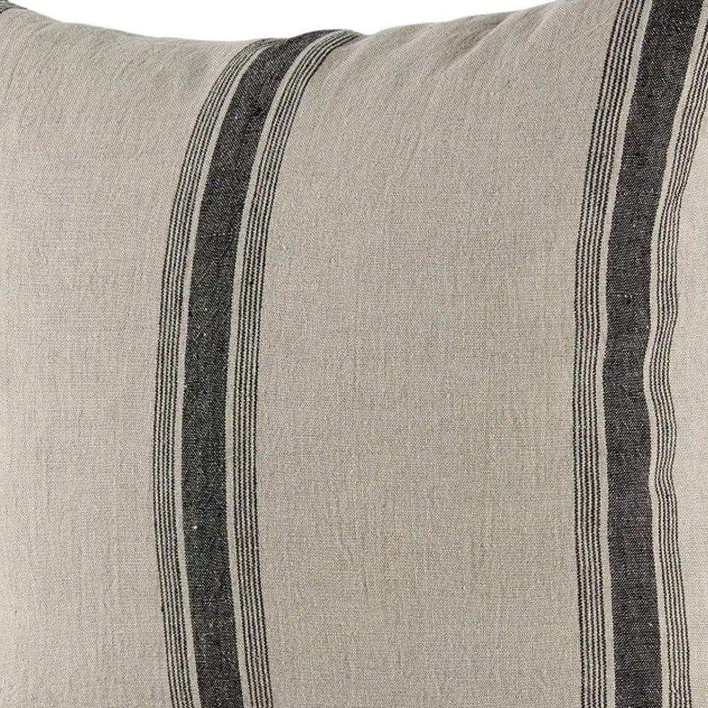 Beige And Black Striped Pillow Cover - Homeroots - Flyclothing LLC