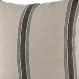 Beige And Black Striped Pillow Cover - Homeroots - Flyclothing LLC