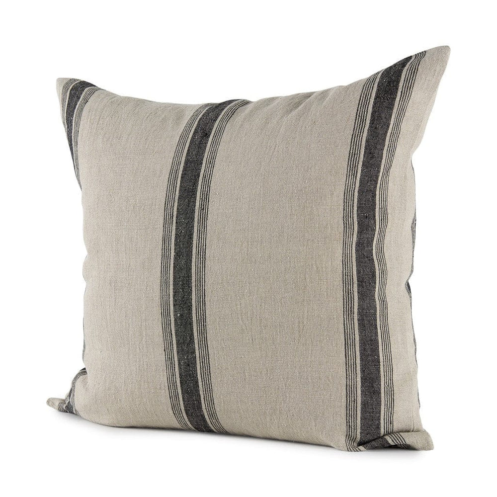 Beige And Black Striped Pillow Cover - Homeroots