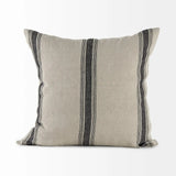 Beige And Black Striped Pillow Cover - Homeroots