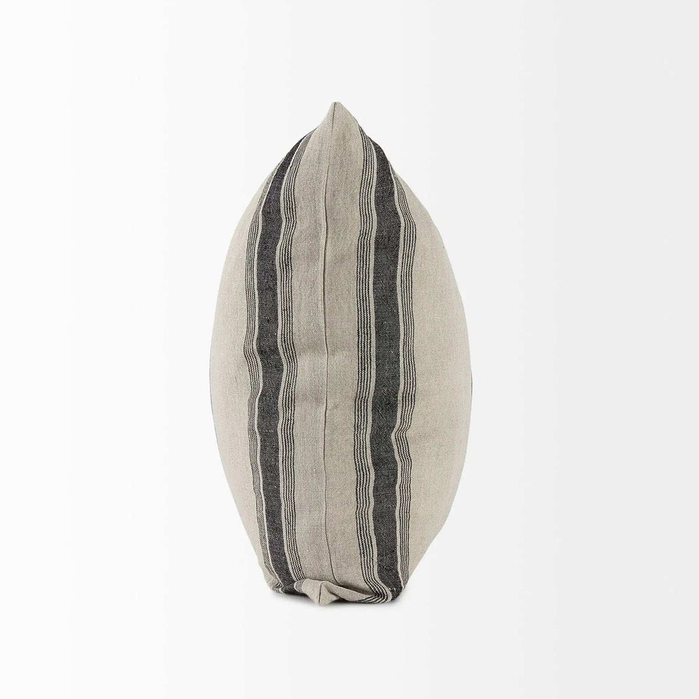 Beige And Black Striped Pillow Cover - Homeroots - Flyclothing LLC