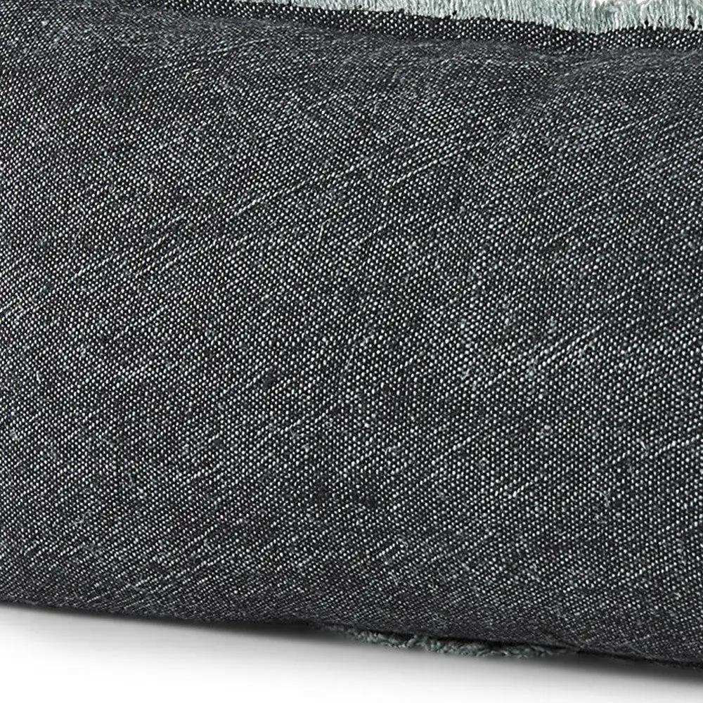 Dark Gray Fringed Lumbar Throw Pillow Cover - Homeroots - Flyclothing LLC