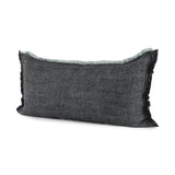 Dark Gray Fringed Lumbar Throw Pillow Cover - Homeroots