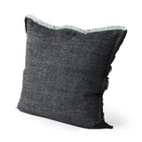 Dark Gray Fringed Throw Pillow Cover - Homeroots