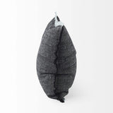 Dark Gray Fringed Throw Pillow Cover - Homeroots - Flyclothing LLC