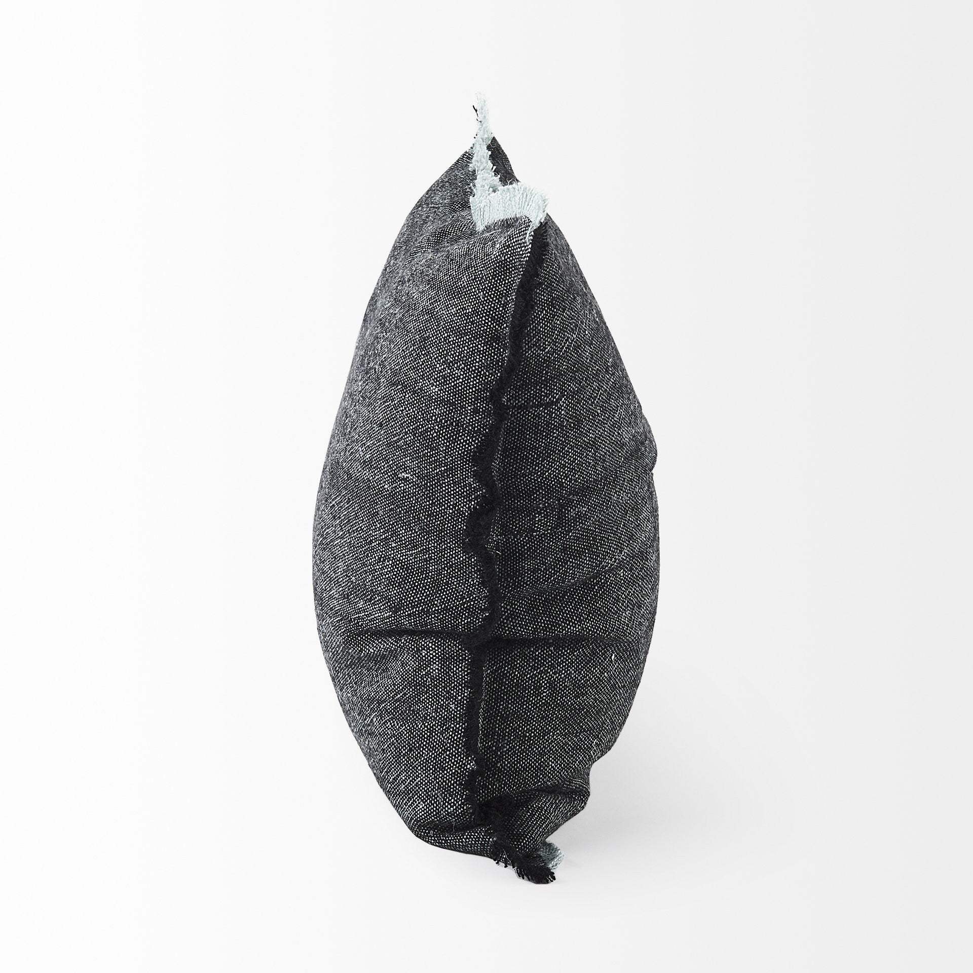 Dark Gray Fringed Throw Pillow Cover - Homeroots - Flyclothing LLC