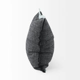 Dark Gray Fringed Throw Pillow Cover - Homeroots