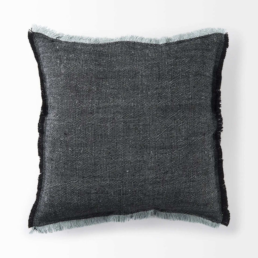 Dark Gray Fringed Throw Pillow Cover - Homeroots - Flyclothing LLC