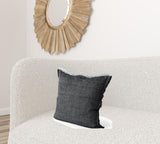 Dark Gray Fringed Throw Pillow Cover - Homeroots
