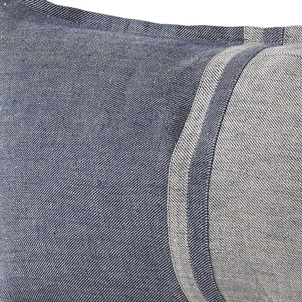 Gray And Blue Color Block Lumbar Pillow Cover - Homeroots