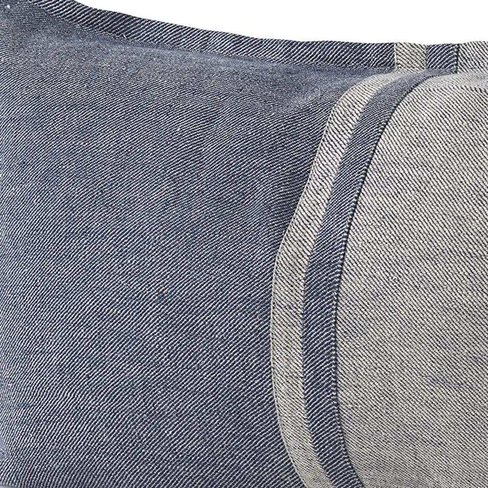 Gray And Blue Color Block Lumbar Pillow Cover - Homeroots - Flyclothing LLC