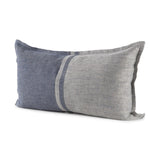 Gray And Blue Color Block Lumbar Pillow Cover - Homeroots