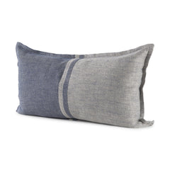 Gray And Blue Color Block Lumbar Pillow Cover - Homeroots