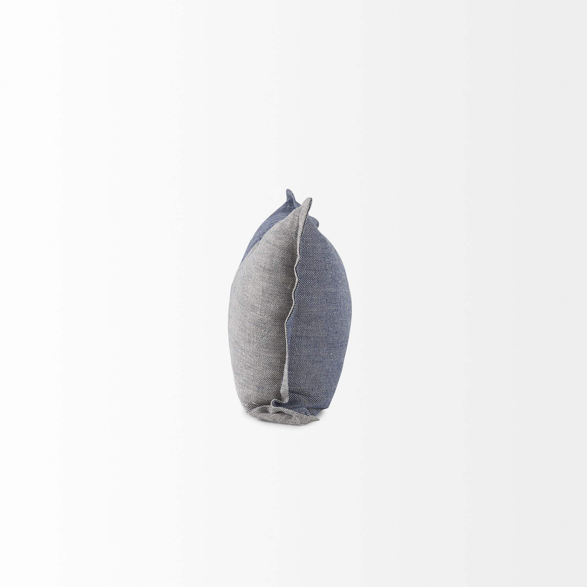 Gray And Blue Color Block Lumbar Pillow Cover - Homeroots - Flyclothing LLC