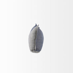 Gray And Blue Color Block Lumbar Pillow Cover - Homeroots
