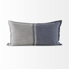 Gray And Blue Color Block Lumbar Pillow Cover - Homeroots
