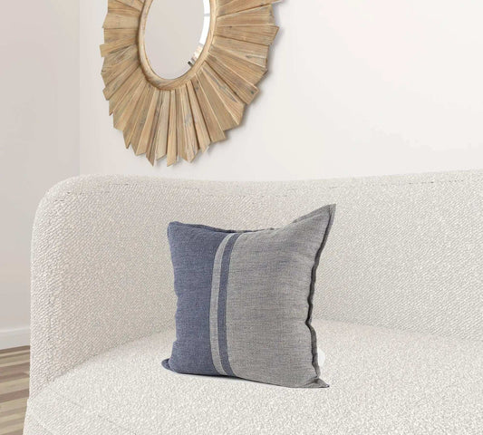 Gray And Blue Color Block Pillow Cover - Homeroots - Flyclothing LLC
