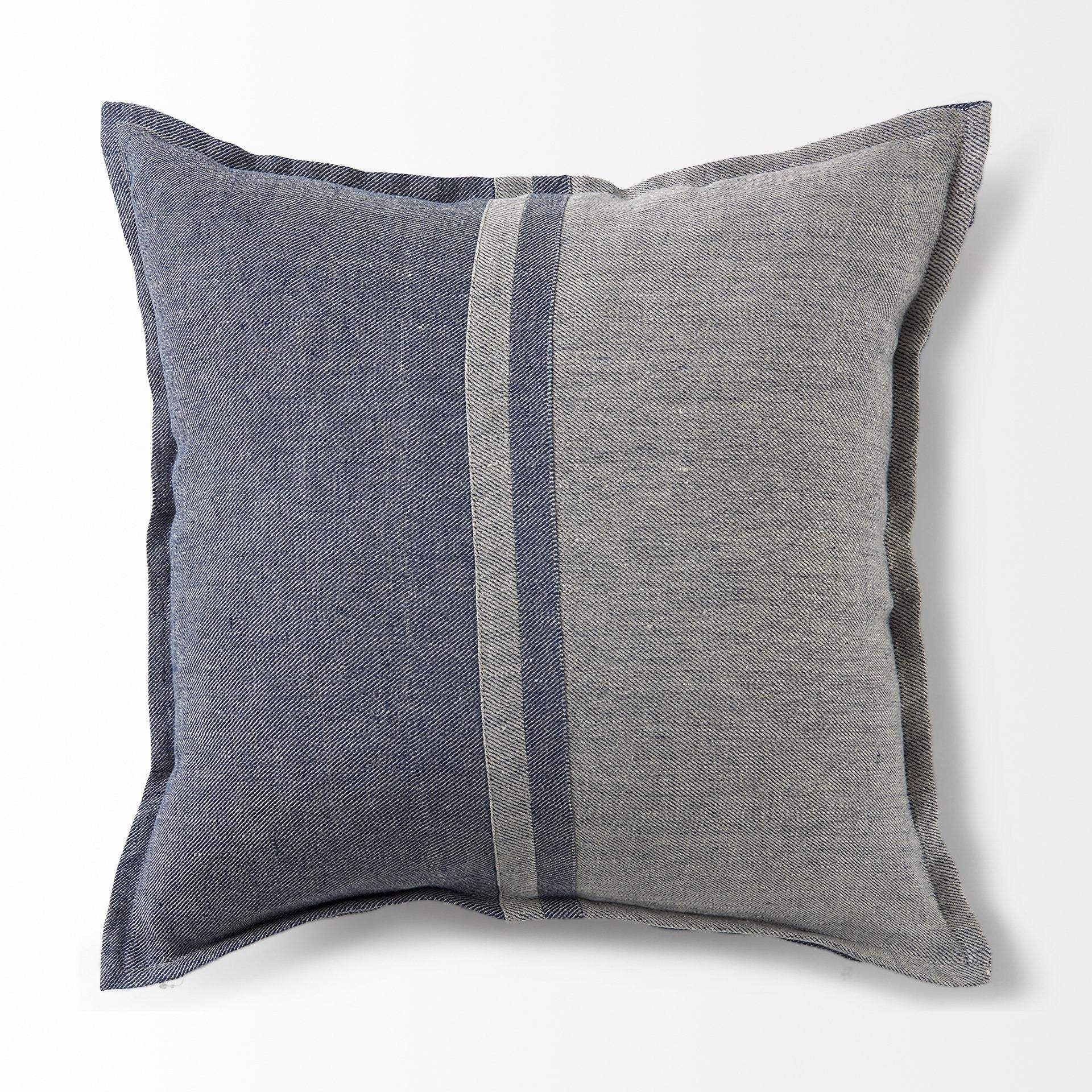 Gray And Blue Color Block Pillow Cover - Homeroots - Flyclothing LLC