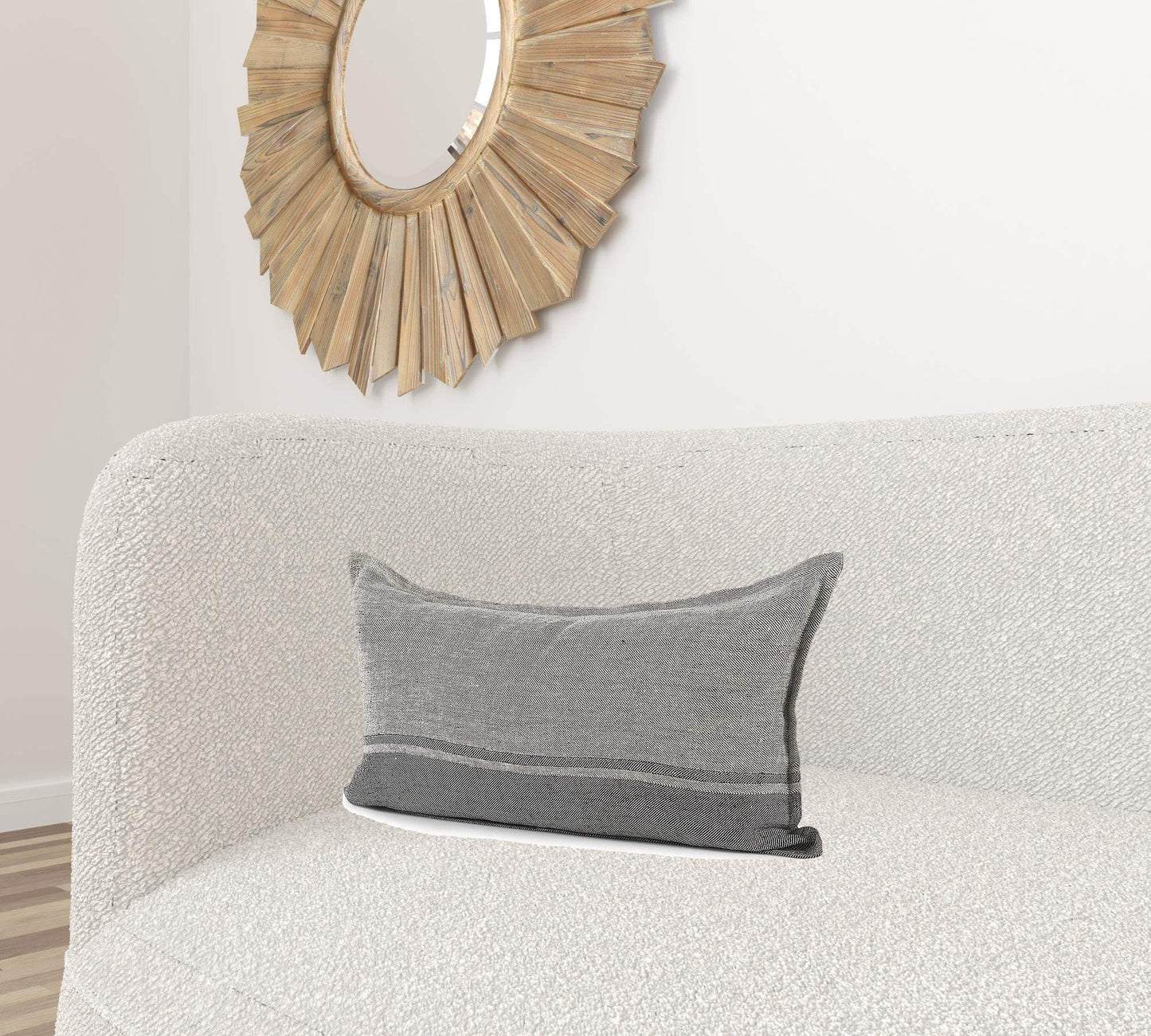 Light And Dark Gray Lumbar Throw Pillow Cover - Homeroots - Flyclothing LLC