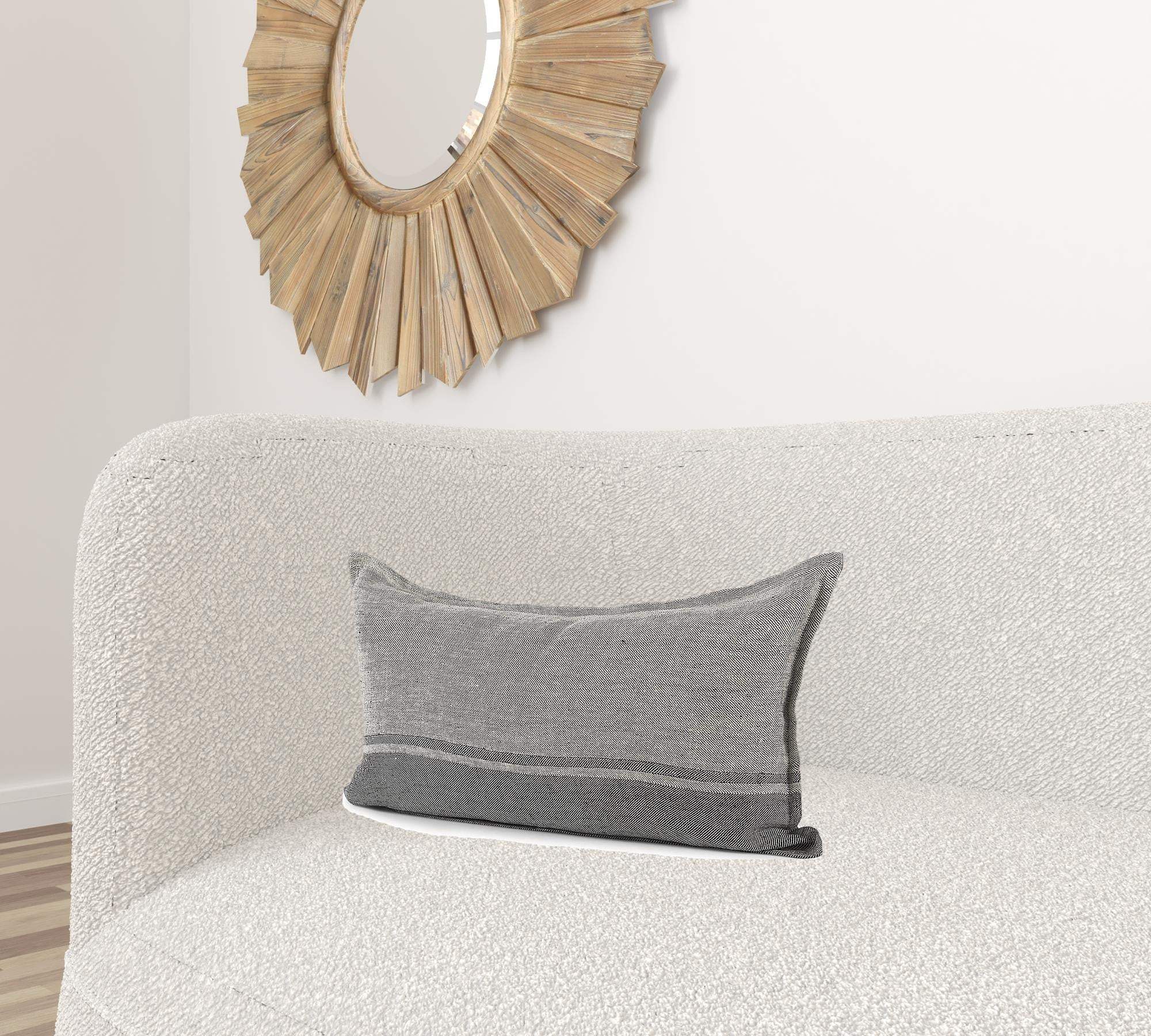 Light And Dark Gray Lumbar Throw Pillow Cover - Homeroots - Flyclothing LLC