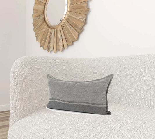 Light And Dark Gray Lumbar Throw Pillow Cover - Homeroots - Flyclothing LLC
