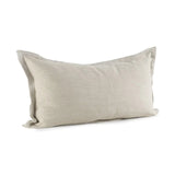 14" X 26" Beige Linen Throw Pillow Cover - Homeroots