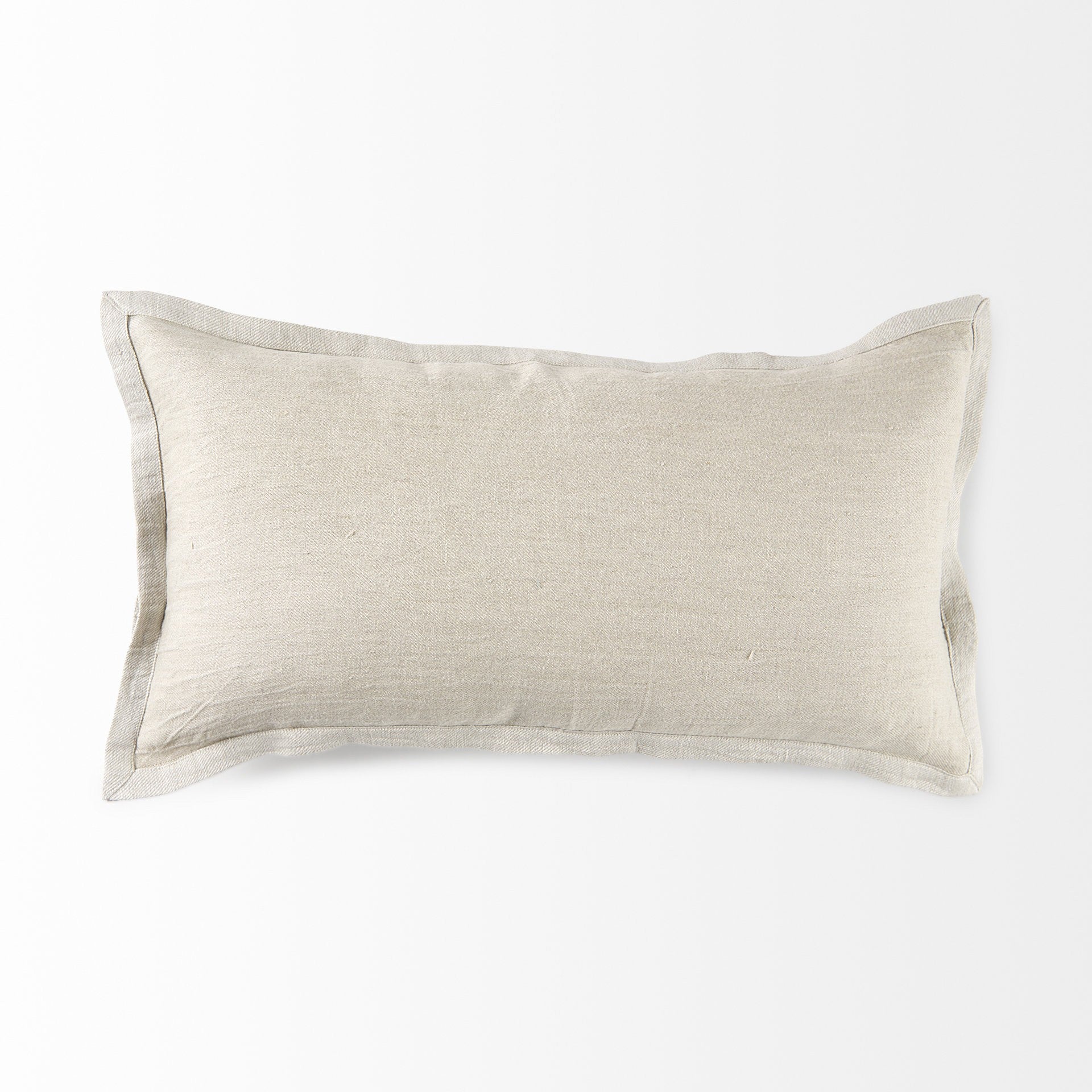 14" X 26" Beige Linen Throw Pillow Cover