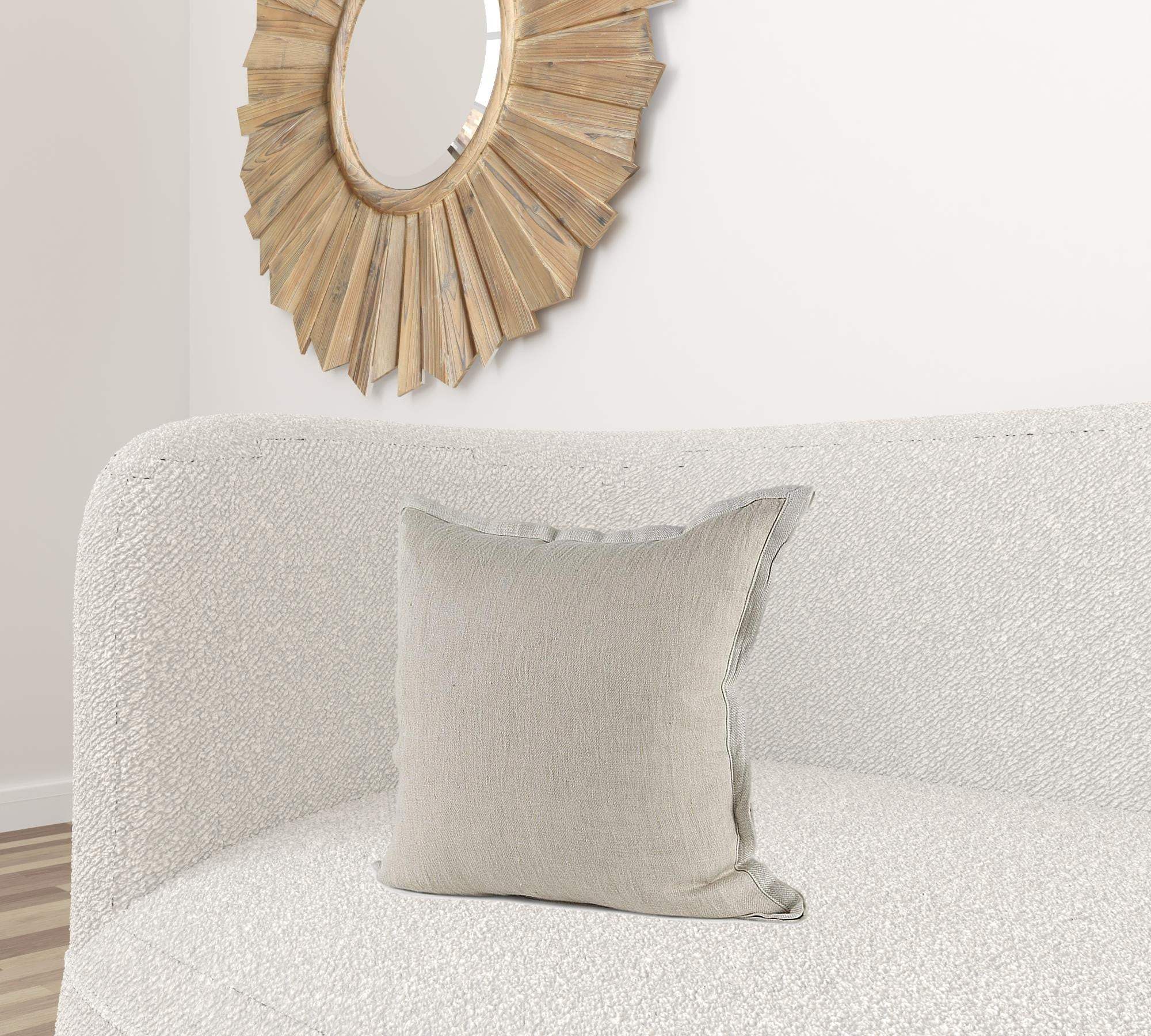 Cream Bordered Pillow Cover - Homeroots - Flyclothing LLC