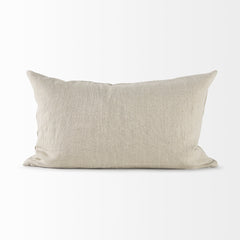 Beige And White Patterned Lumbar Pillow Cover