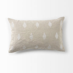Beige And White Patterned Lumbar Pillow Cover - Homeroots