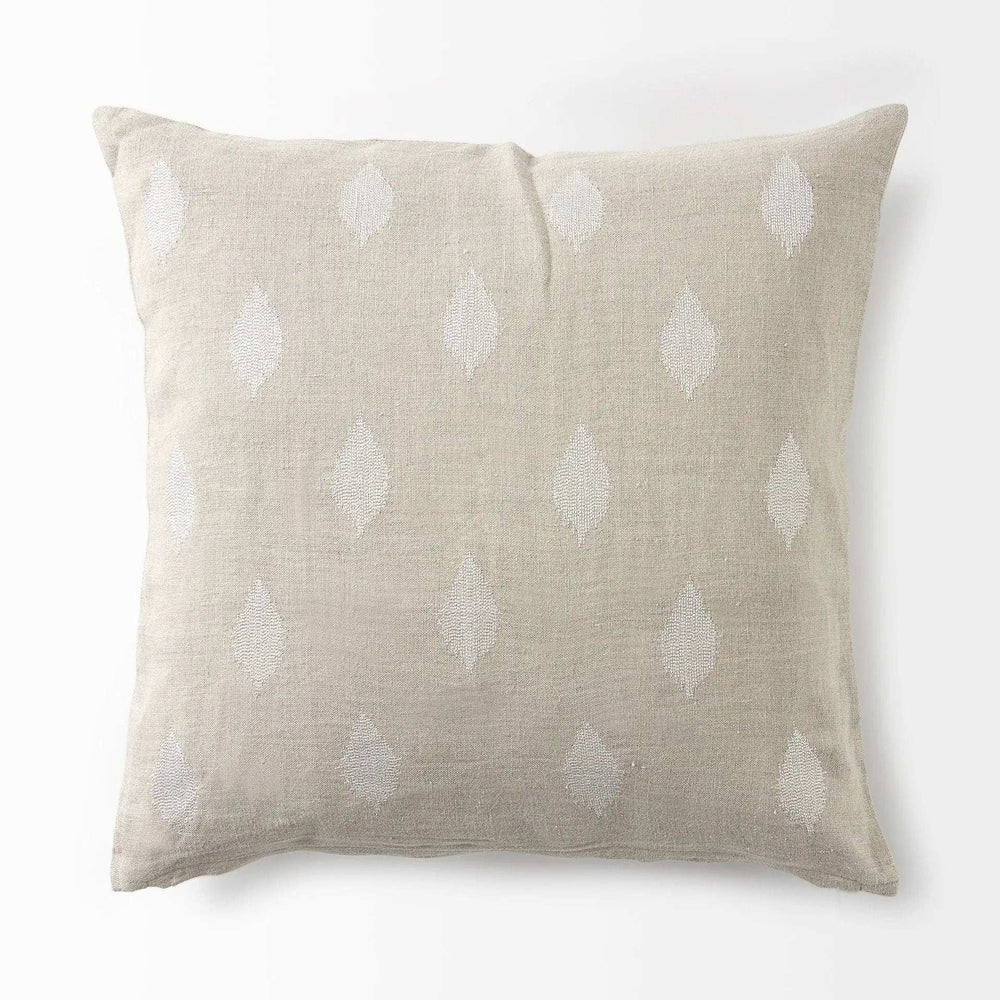 Beige And White Patterned Pillow Cover - Homeroots - Flyclothing LLC
