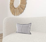 Light Gray Fringed Lumbar Throw Pillow Cover - Homeroots