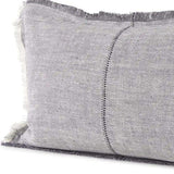 Light Gray Fringed Lumbar Throw Pillow Cover - Homeroots - Flyclothing LLC