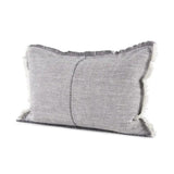 Light Gray Fringed Lumbar Throw Pillow Cover - Homeroots