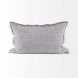 Light Gray Fringed Lumbar Throw Pillow Cover - Homeroots - Flyclothing LLC