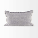 Light Gray Fringed Lumbar Throw Pillow Cover - Homeroots - Flyclothing LLC