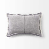 Light Gray Fringed Lumbar Throw Pillow Cover - Homeroots - Flyclothing LLC