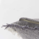 Light Gray Fringed Lumbar Throw Pillow Cover - Homeroots - Flyclothing LLC