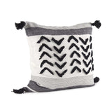 White And Gray Fringed Pillow Cover - Homeroots - Flyclothing LLC