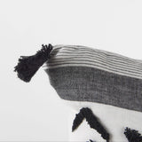 White And Gray Fringed Pillow Cover - Homeroots - Flyclothing LLC