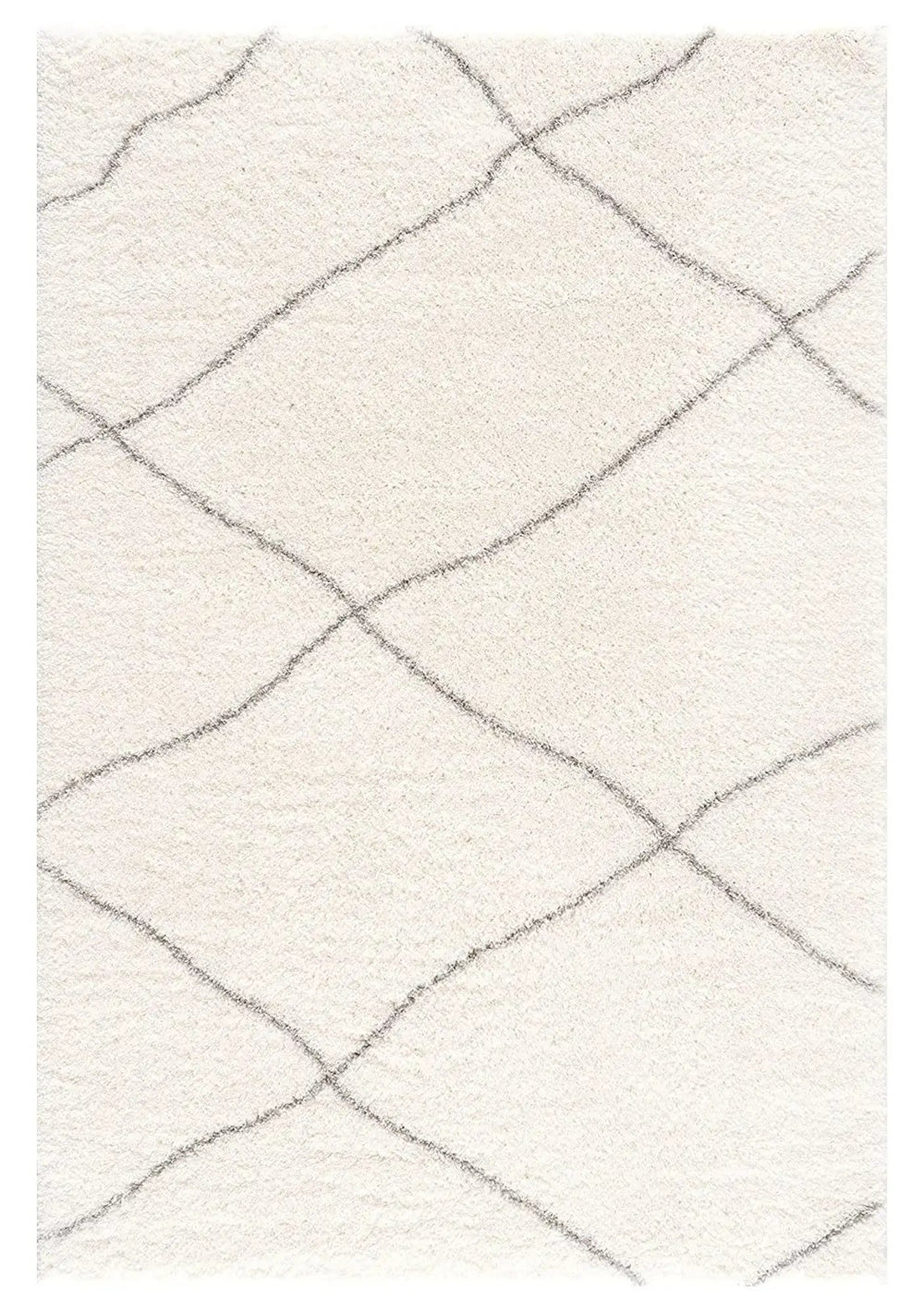 3' X 5' Ivory Modern Uneven Lattice Area Rug - Homeroots
