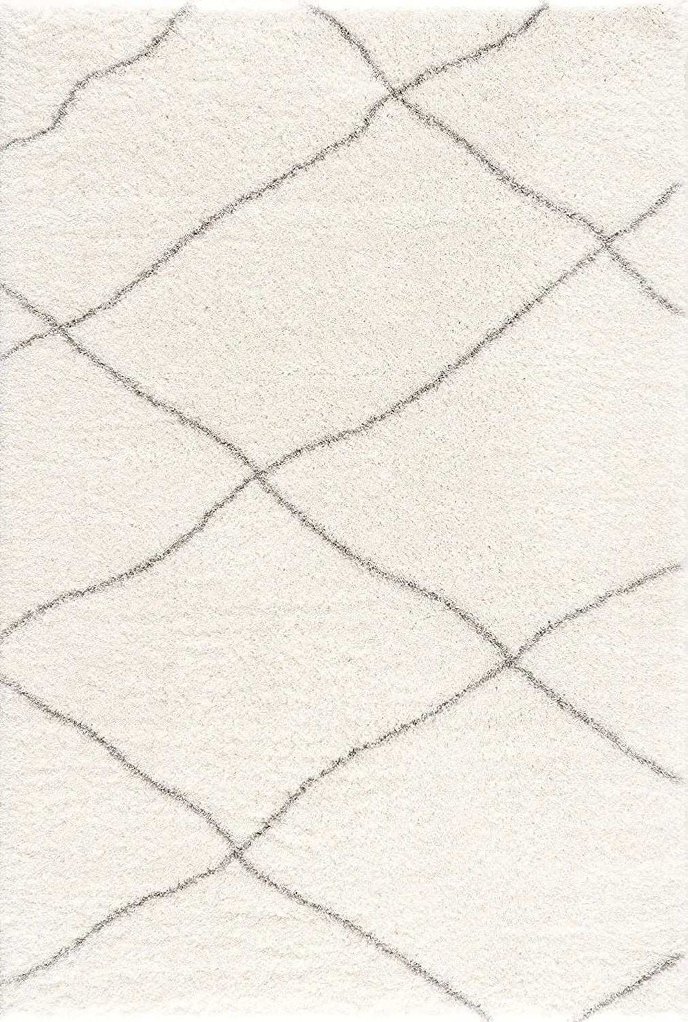 4' X 6' Ivory Modern Uneven Lattice Area Rug - Homeroots - Flyclothing LLC