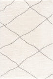 5' X 8' Ivory Modern Uneven Lattice Area Rug