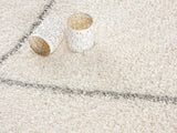 5' X 8' Ivory Modern Uneven Lattice Area Rug
