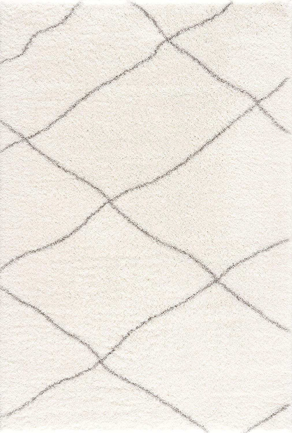 7' X 9' Ivory Modern Uneven Lattice Area Rug - Homeroots - Flyclothing LLC