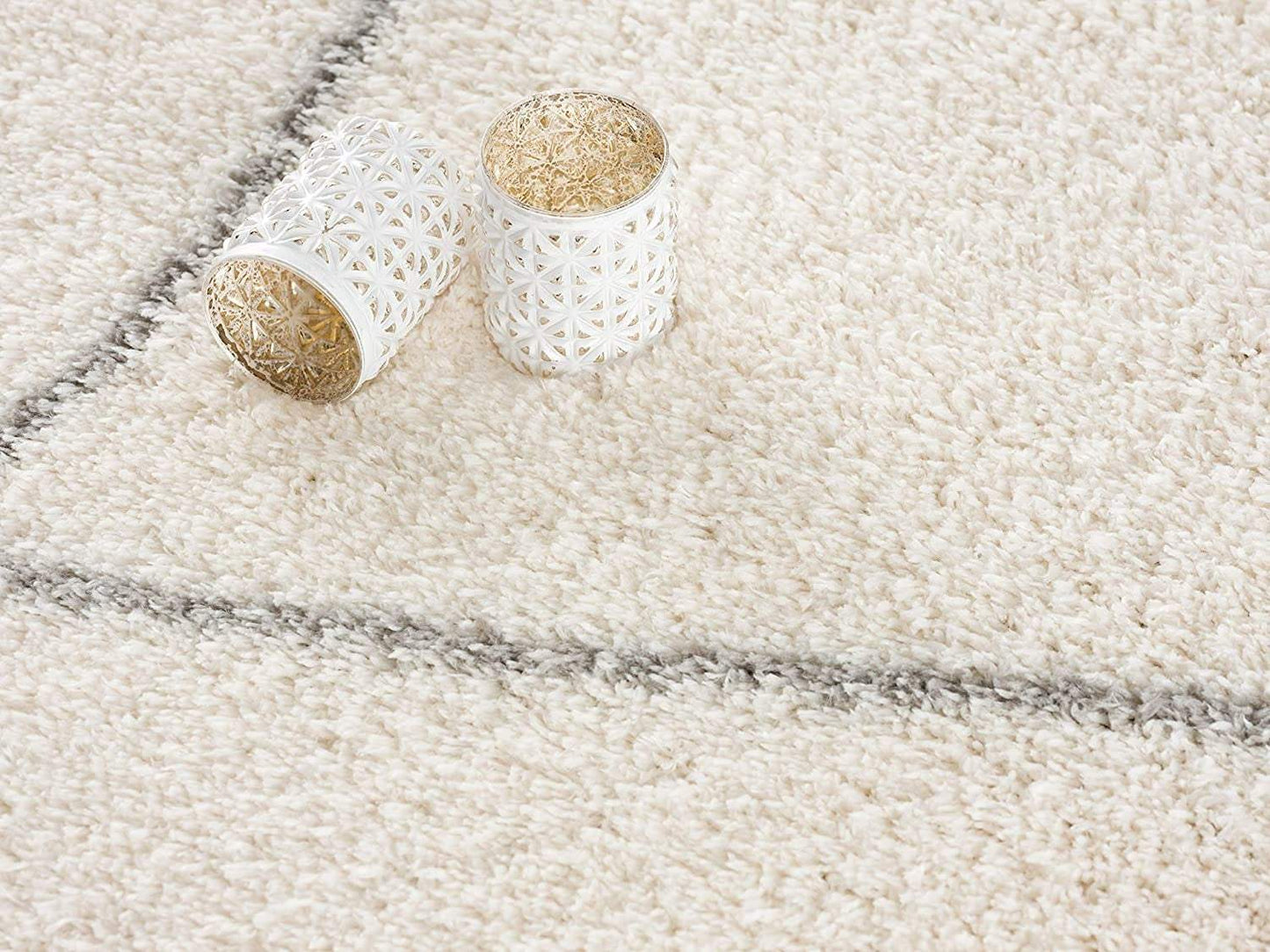 8' X 11' Ivory Modern Uneven Lattice Area Rug - Homeroots - Flyclothing LLC
