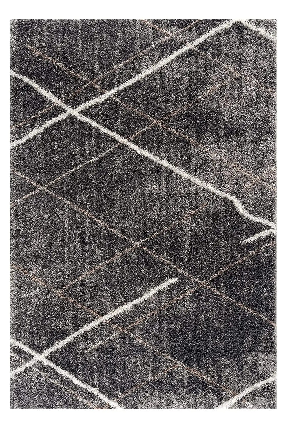 3' X 5' Gray Modern Distressed Lines Area Rug - Homeroots