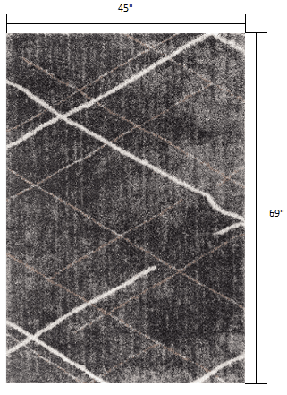 4' X 6' Gray Modern Distressed Lines Area Rug - Homeroots - Flyclothing LLC