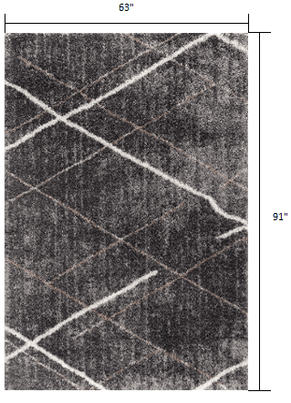 5' X 8' Gray Modern Distressed Lines Area Rug - Homeroots - Flyclothing LLC