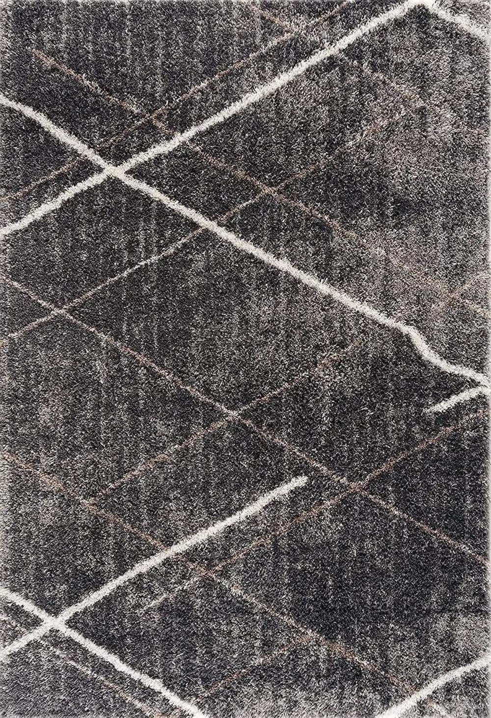7' X 9' Gray Modern Distressed Lines Area Rug - Homeroots - Flyclothing LLC